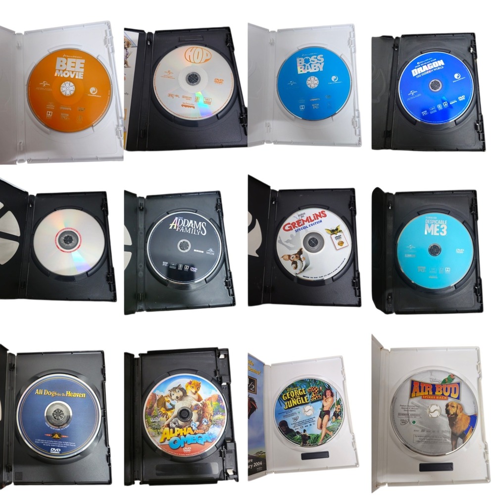 Mixed Family DVD Lot Kids Movies 12pc Bee, Boss Baby Despicable Me Dogs, Jungle - Picture 2 of 2